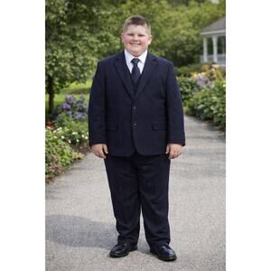 NEW Boys First Holy Communion Suit Size 20H - Navy 5 Piece w/Garment Bag